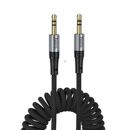 hoco UPA33 Nuevo 3.5mm Spring AUX Audio Cable, Length: 1.5m(Black)
