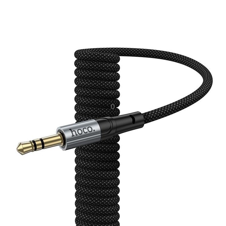 hoco UPA33 Nuevo 3.5mm Spring AUX Audio Cable, Length: 1.5m(Black)
