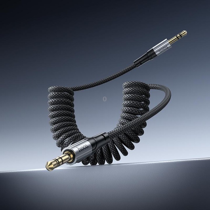 hoco UPA33 Nuevo 3.5mm Spring AUX Audio Cable, Length: 1.5m(Black)