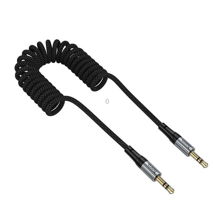 hoco UPA33 Nuevo 3.5mm Spring AUX Audio Cable, Length: 1.5m(Black)
