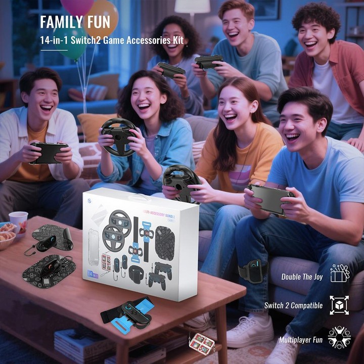 For Nintendo Switch 2 JYS NS2317 14-in-1 Sports Gaming Motion Sensor Controller Set