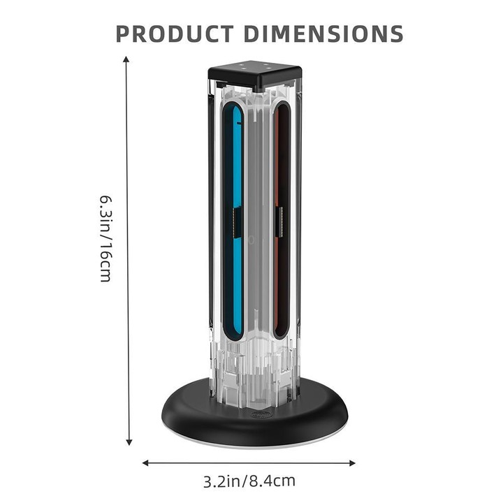 For Nintendo Switch 1 / 2 JYS NS2318 4 in 1 Game Controller Charging Dock with RGB Light(Transparent)