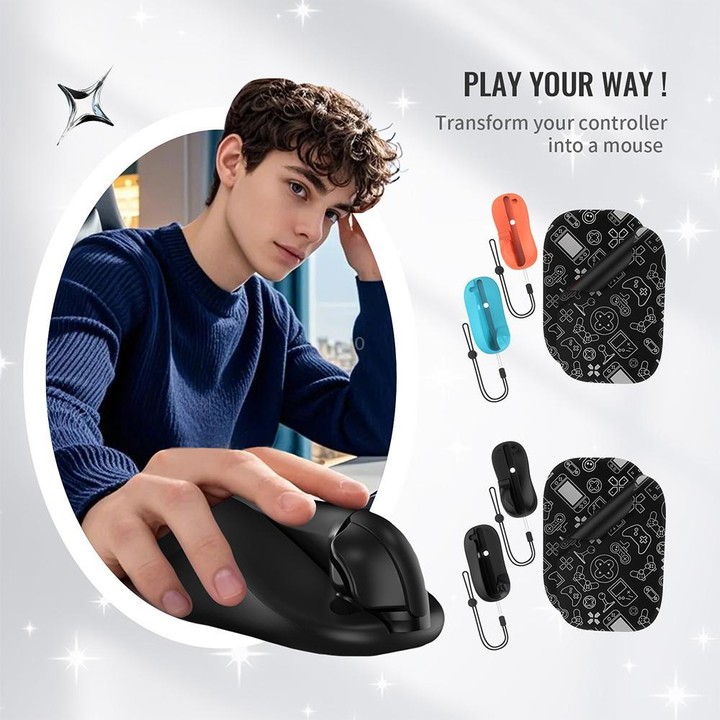 JYS NS2313 For Nintendo Switch 2 Left & Right Controller Mouse + Pad Joy-Con Adapter Stand(Blue Orange)