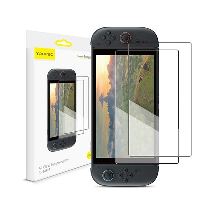 For Nintendo Switch 2 YOOPEO YP115 2pcs Anti-fingerprint HD Tempered Glass Film