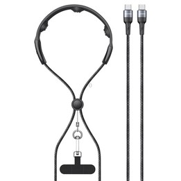 USAMS SJ759 U89 100W Fast Data Charging Cable with Massager, Length: 1.4m(Black)