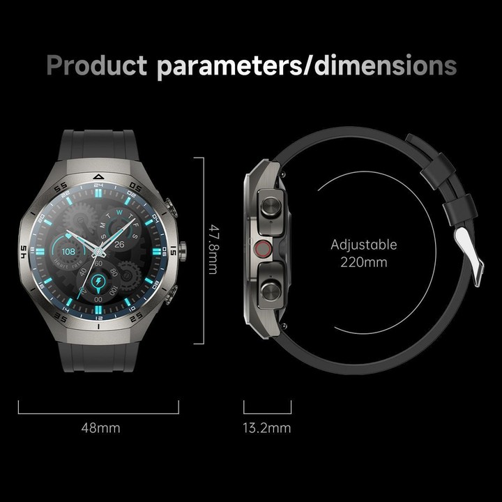 F38 Dual-ear Bluetooth Earphone Smart Watch IP67 Supports Heart Rate Monitoring, Watchband:Leather(Silver)