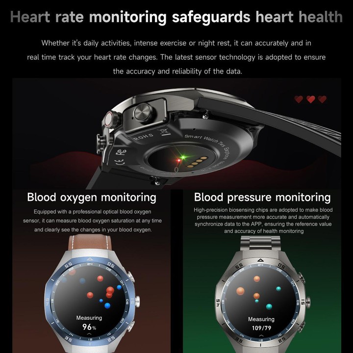 F38 Dual-ear Bluetooth Earphone Smart Watch IP67 Supports Heart Rate Monitoring, Watchband:Steel(Black)