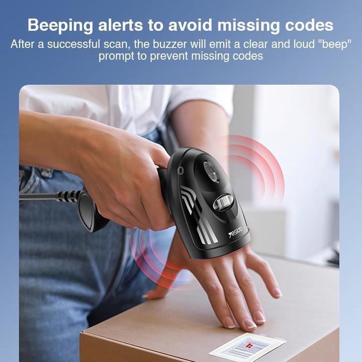 Yesido EC21 1D / 2D Wired Barcode Scanner(Black)