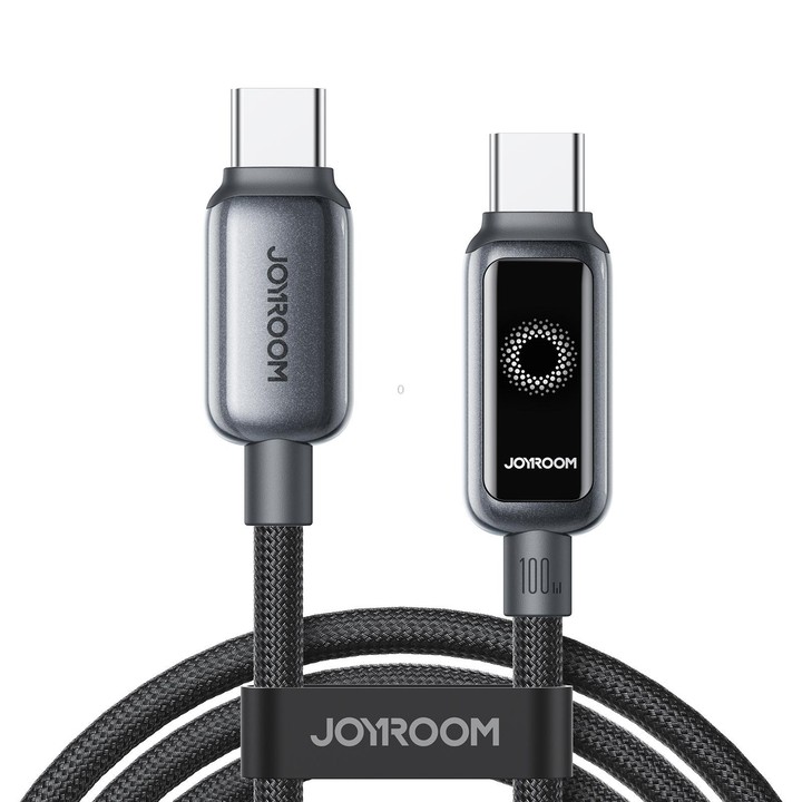 JOYROOM S-A55 StarFlight Series 100W Type-C to Type-C Auto Power-Off Fast Charging Data Cable, Length:1.2m(Black)