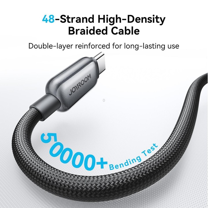 JOYROOM S-A55 StarFlight Series 100W Type-C to Type-C Auto Power-Off Fast Charging Data Cable, Length:1.2m(Black)