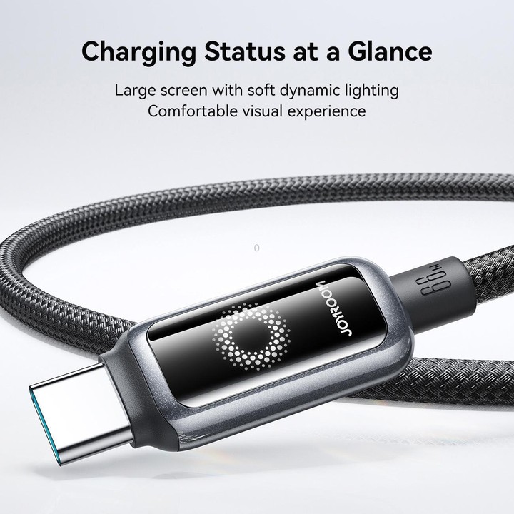 JOYROOM S-A55 StarFlight Series 66W USB to Type-C Auto Power-Off Fast Charging Data Cable, Length:1.2m(Black)