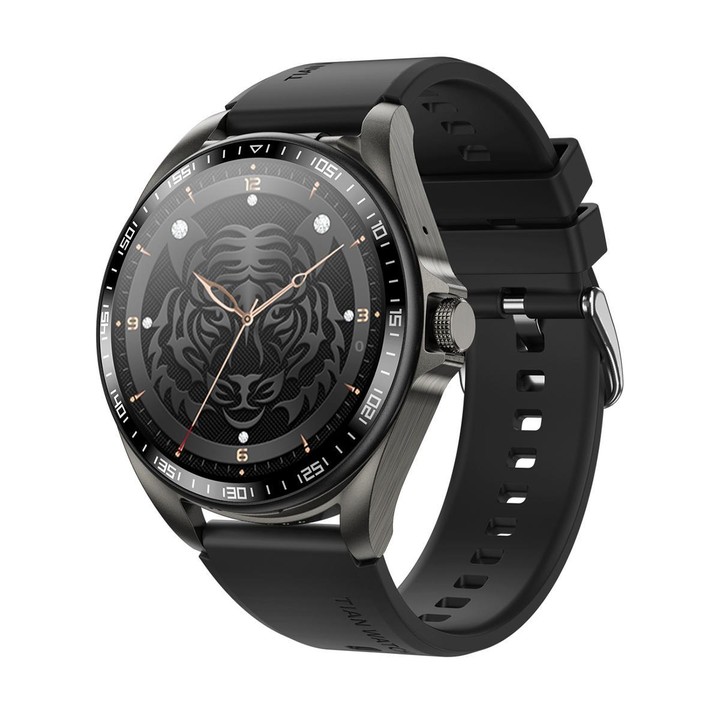 F36 1.46 inch TFT Color Screen 2 in 1 Bluetooth Earphone Smart Watch, Support Bluetooth Call / NFC(Black+Black Silicone)