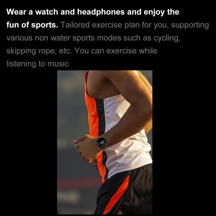 F36 1.46 inch TFT Color Screen 2 in 1 Bluetooth Earphone Smart Watch, Support Bluetooth Call / NFC(Black+Black Silicone)