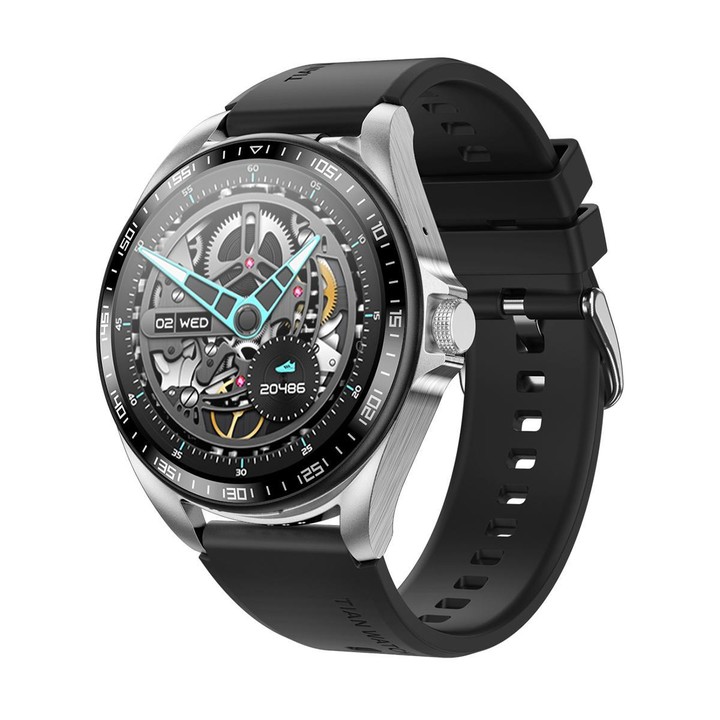 F36 1.46 inch TFT Color Screen 2 in 1 Bluetooth Earphone Smart Watch, Support Bluetooth Call / NFC(Silver+Black Silicone)