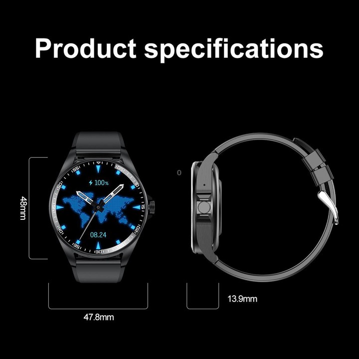 F36 1.46 inch TFT Color Screen 2 in 1 Bluetooth Earphone Smart Watch, Support Bluetooth Call / NFC(Black+Black Leather)