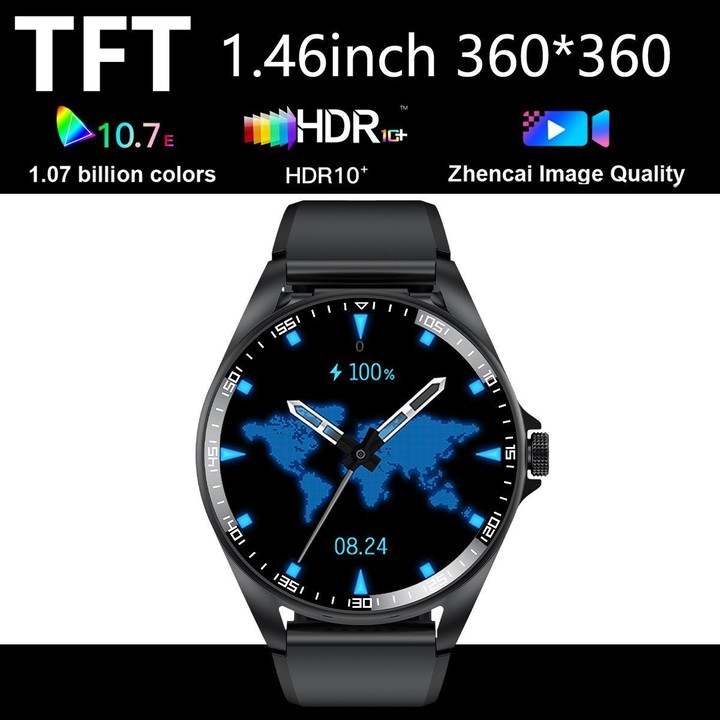 F36 1.46 inch TFT Color Screen 2 in 1 Bluetooth Earphone Smart Watch, Support Bluetooth Call / NFC(Silver+Black Leather)