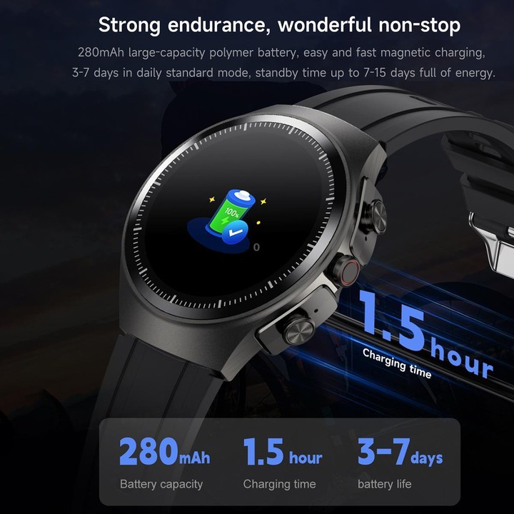 F39 1.43 inch AMOLED Screen 2 in 1 Bluetooth Earphone Smart Watch, Support Bluetooth Call / NFC(Grey Silicone)