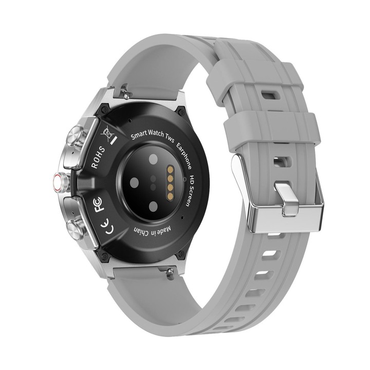 F39 1.43 inch AMOLED Screen 2 in 1 Bluetooth Earphone Smart Watch, Support Bluetooth Call / NFC(Grey Silicone)
