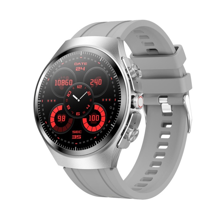 F39 1.43 inch AMOLED Screen 2 in 1 Bluetooth Earphone Smart Watch, Support Bluetooth Call / NFC(Grey Silicone)