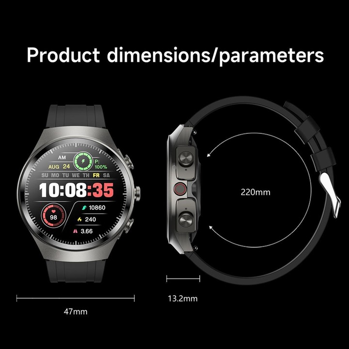 F39 1.43 inch AMOLED Screen 2 in 1 Bluetooth Earphone Smart Watch, Support Bluetooth Call / NFC(Black Leather)