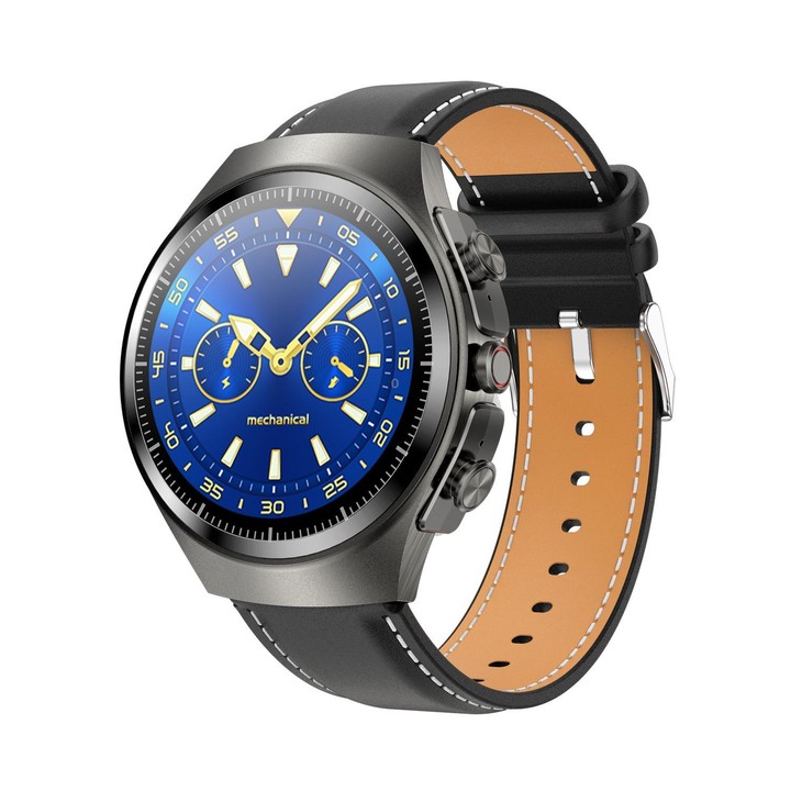 F39 1.43 inch AMOLED Screen 2 in 1 Bluetooth Earphone Smart Watch, Support Bluetooth Call / NFC(Black Leather)