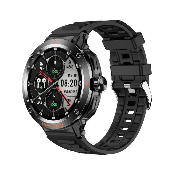 D13 2 in 1 Bluetooth Earphone Smart Call Watch, Support Bluetooth Call / NFC / Health Monitoring, Watchband:Silicone Strap(Black