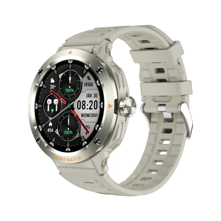 D13 2 in 1 Bluetooth Earphone Smart Call Watch, Support Bluetooth Call / NFC / Health Monitoring, Watchband:Silicone Strap(Apric
