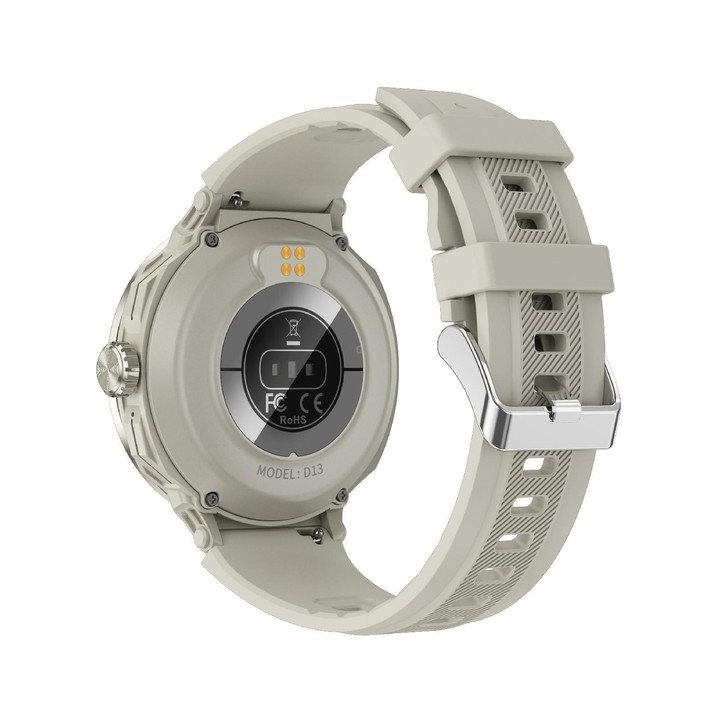 D13 2 in 1 Bluetooth Earphone Smart Call Watch, Support Bluetooth Call / NFC / Health Monitoring, Watchband:Silicone Strap(Apric