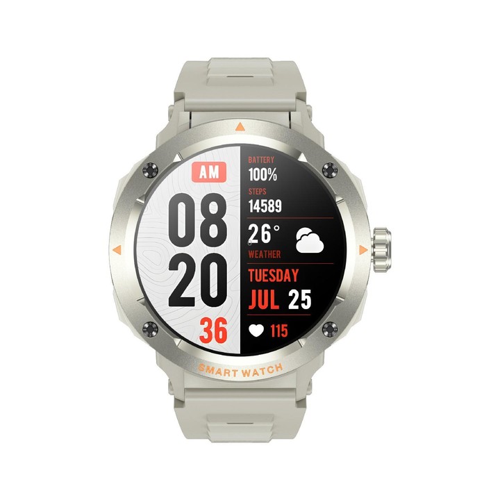 D13 2 in 1 Bluetooth Earphone Smart Call Watch, Support Bluetooth Call / NFC / Health Monitoring, Watchband:Silicone Strap(Apric