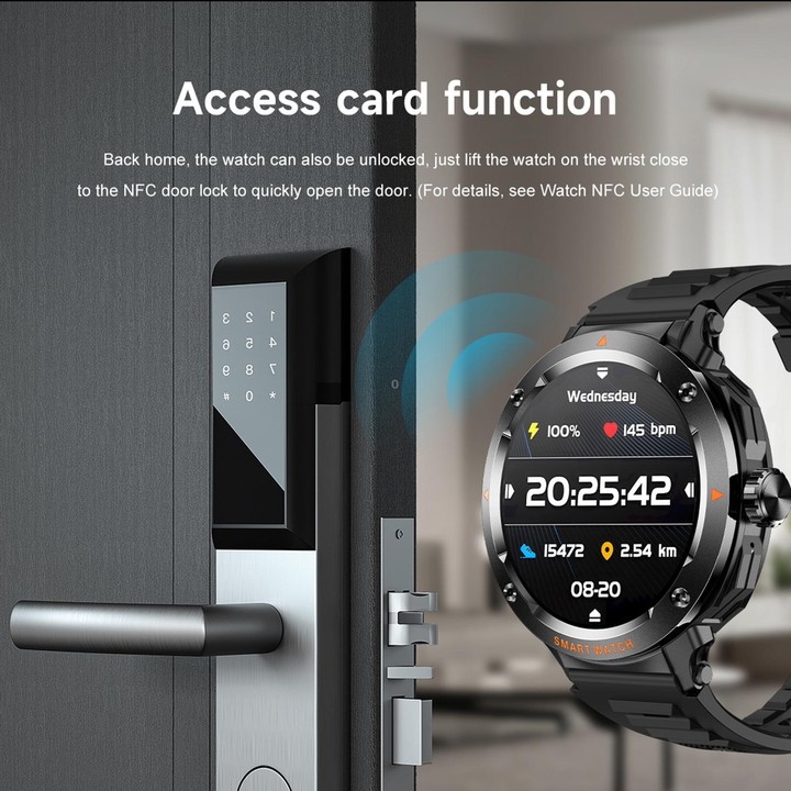 D13 2 in 1 Bluetooth Earphone Smart Call Watch, Support Bluetooth Call / NFC / Health Monitoring, Watchband:Silicone Strap(Apric