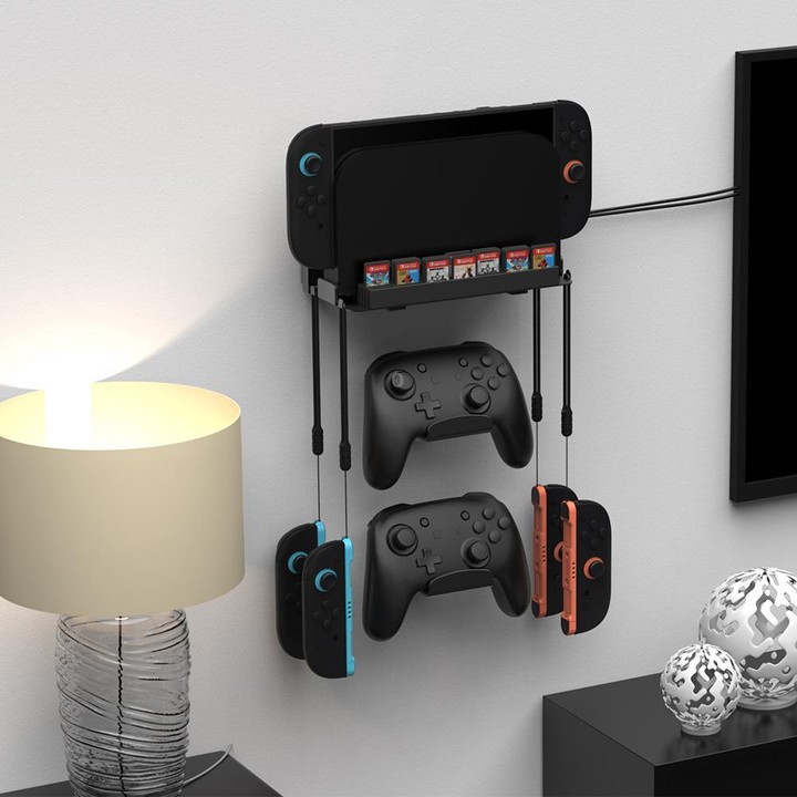 For Nintendo Switch 2 DOBE TNS-31113 Game Controller Wall-Mounted Storage Rack(Black)