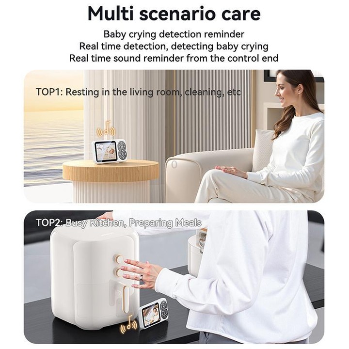 Yesido KM26 3.5 inch TFT screen 2.4G Baby Monitor Care Camera, Plug: UK Plug(White)