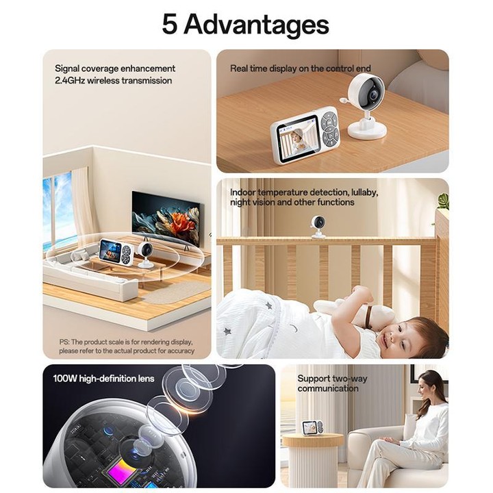 Yesido KM26 3.5 inch TFT screen 2.4G Baby Monitor Care Camera, Plug: UK Plug(White)
