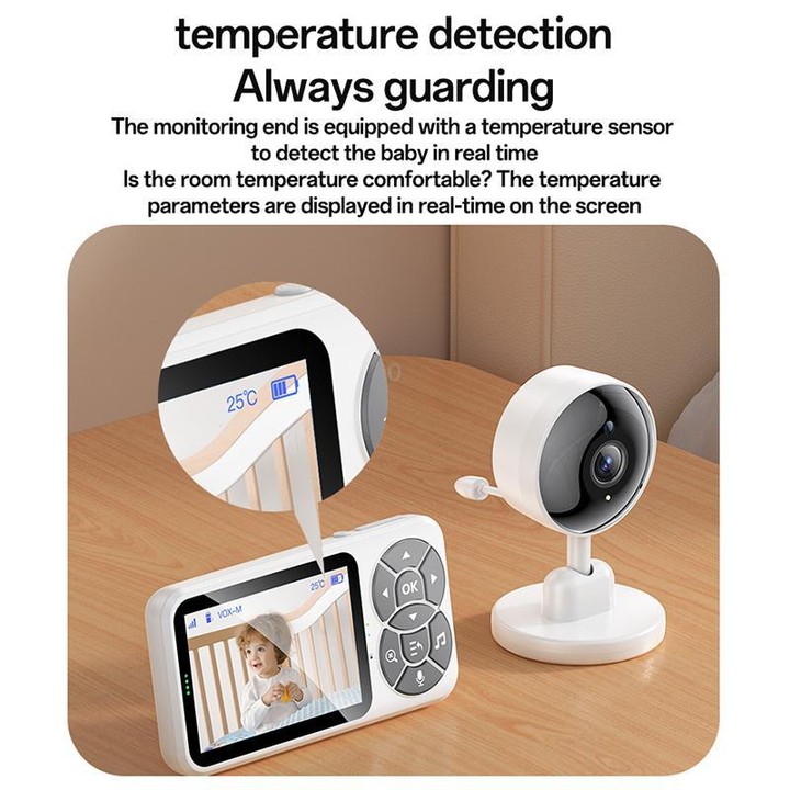 Yesido KM26 3.5 inch TFT screen 2.4G Baby Monitor Care Camera, Plug: UK Plug(White)