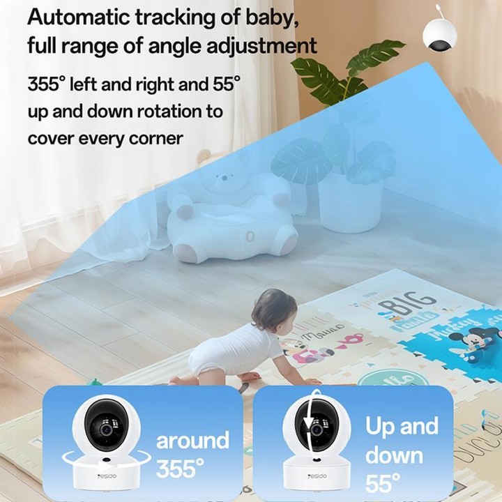 Yesido KM28 5 inch LCD Screen 2.4G WiFi Baby Monitor Care Camera, Plug: UK Plug(White)