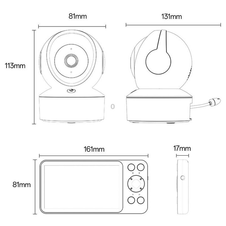 Yesido KM28 5 inch LCD Screen 2.4G WiFi Baby Monitor Care Camera, Plug: UK Plug(White)