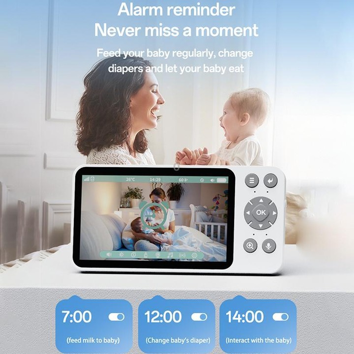 Yesido KM28 5 inch LCD Screen 2.4G WiFi Baby Monitor Care Camera, Plug: UK Plug(White)