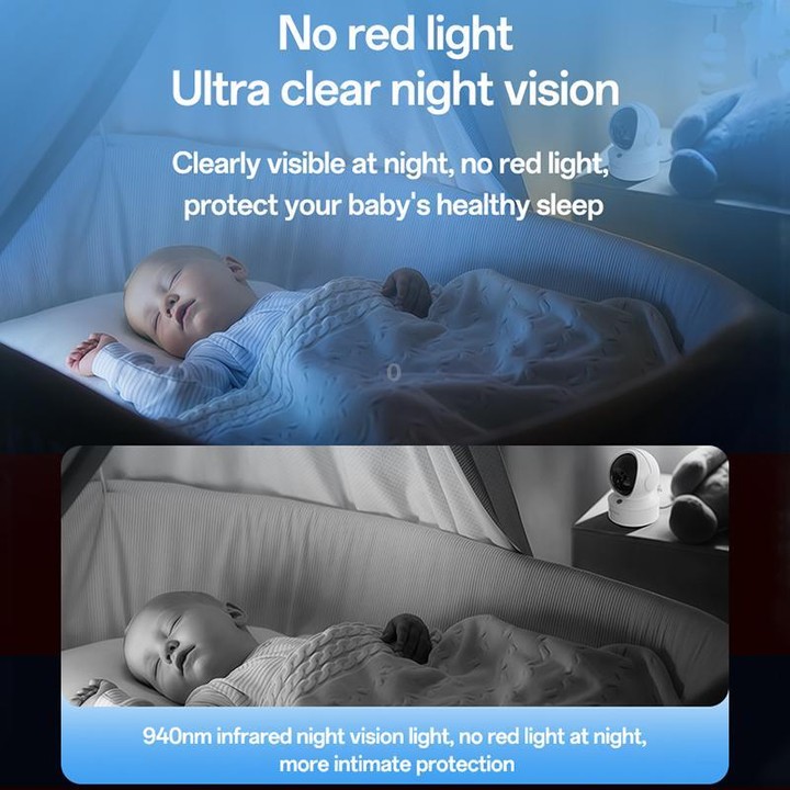 Yesido KM28 5 inch LCD Screen 2.4G WiFi Baby Monitor Care Camera, Plug: UK Plug(White)