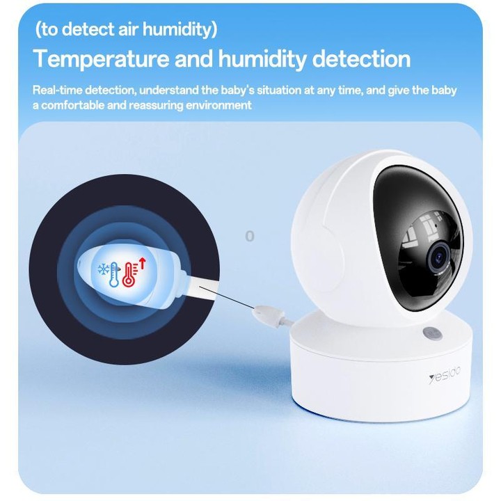 Yesido KM28 5 inch LCD Screen 2.4G WiFi Baby Monitor Care Camera, Plug: UK Plug(White)