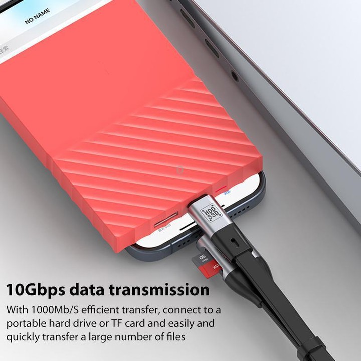 OTG Type-C to Type-C USB3.1 Gen2 High Speed Charging Cable with Card Reader, Length:20cm(Black)