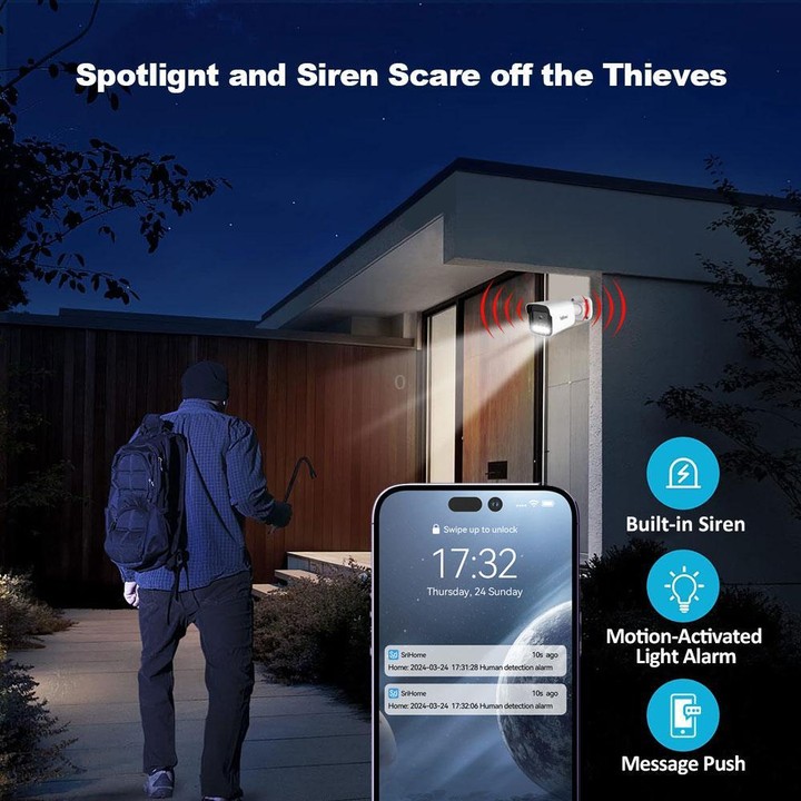 SriHome NVS005-POE065 5MP HD 4-CH POE Camera Network Video Recorder Kit(AU Plug)