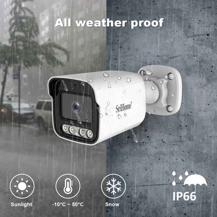 SriHome NVS005-POE065 5MP HD 4-CH POE Camera Network Video Recorder Kit(AU Plug)