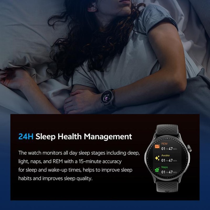 GR3 1.43 inch AMOLED Screen Fitness Tracker Smart Watch Support Heart Rate Monitoring(Blue)