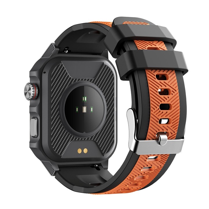 GS9 1.96 inch TFT Screen Outdoor Rugged Smart Watch 3ATM Waterproof(Black+Orange)