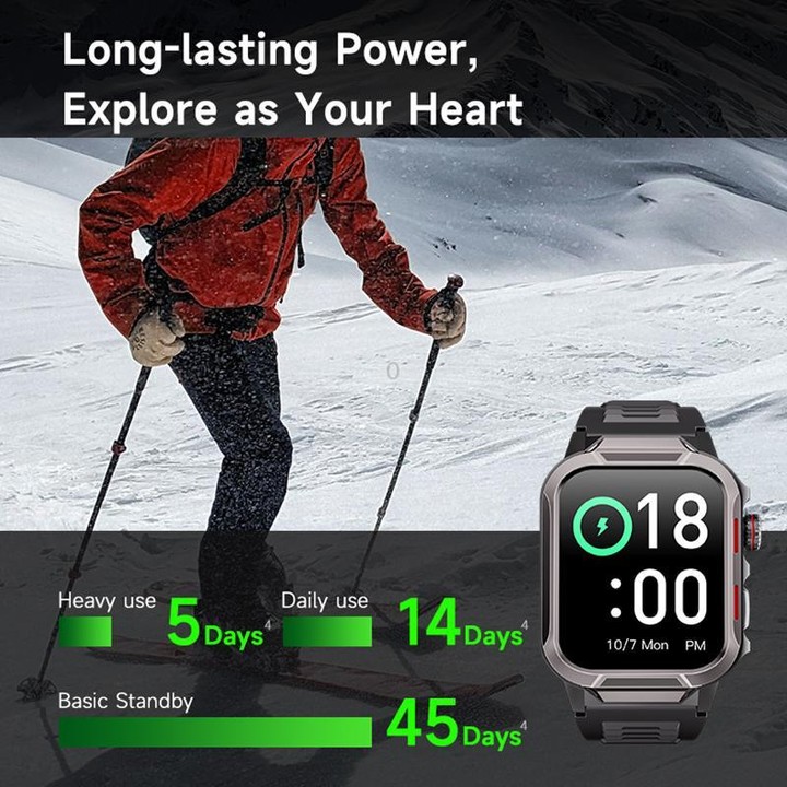GS9 1.96 inch TFT Screen Outdoor Rugged Smart Watch 3ATM Waterproof(Black+Black)