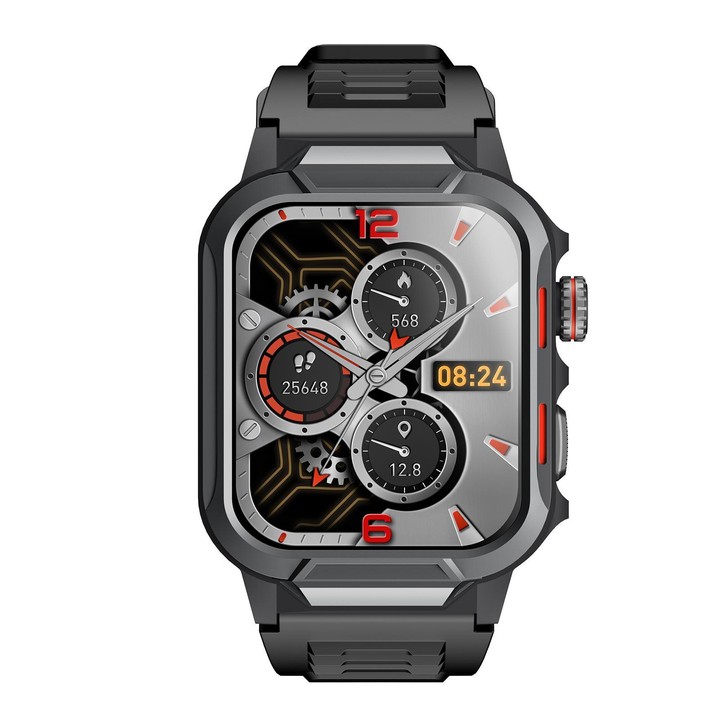 GS9 1.96 inch TFT Screen Outdoor Rugged Smart Watch 3ATM Waterproof(Black+Black)