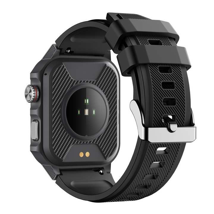 GS9 1.96 inch TFT Screen Outdoor Rugged Smart Watch 3ATM Waterproof(Dark Grey+Black)