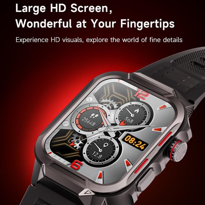 GS9 1.96 inch TFT Screen Outdoor Rugged Smart Watch 3ATM Waterproof(Dark Grey+Light Grey)