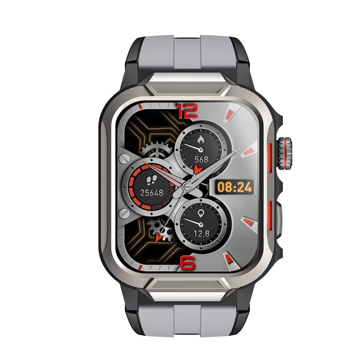 GS9 1.96 inch TFT Screen Outdoor Rugged Smart Watch 3ATM Waterproof(Dark Grey+Light Grey)
