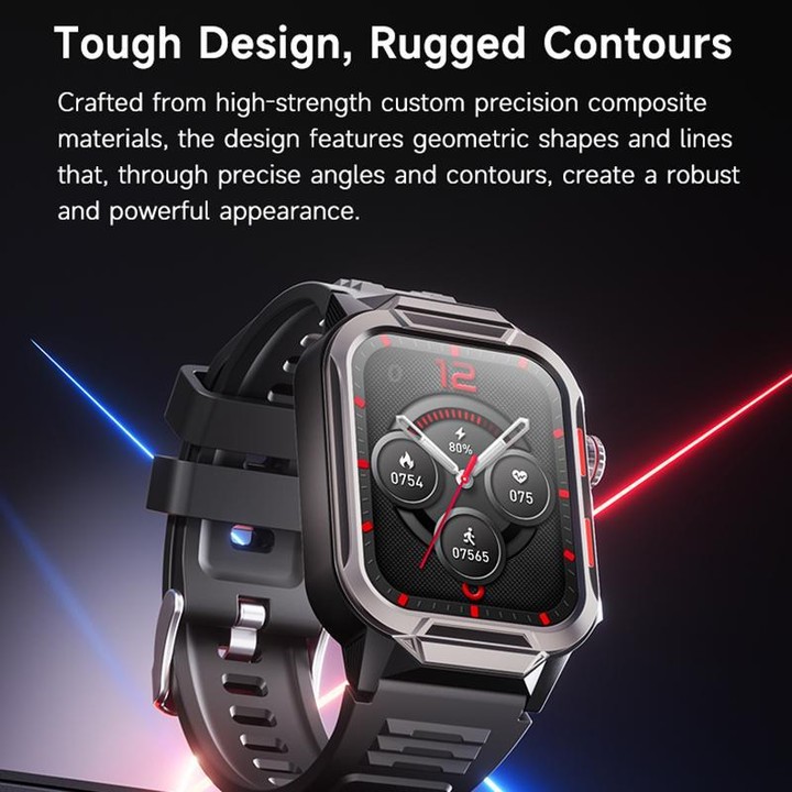 GS9 1.96 inch TFT Screen Outdoor Rugged Smart Watch 3ATM Waterproof(Dark Grey+Light Grey)